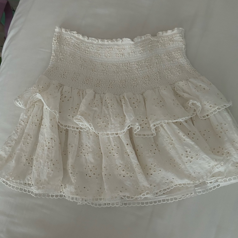 Olivaceous Lace Ruffle Skirt